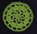 Emerald Green Floral Crocheted Hair Bun Cover- MEDIUM