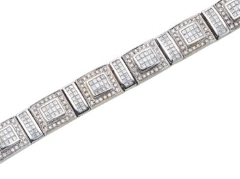 11.50 cts Invisible Set Bracelet - Platinum, 18kt White Gold FREE GIFT BAG!