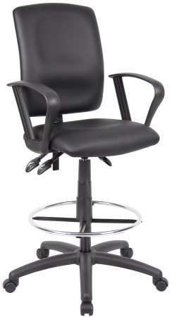 Drafting Stool in Black Arms: Loop Arms