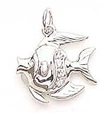 14kt White Gold Diamond Fish Charm- DS1090