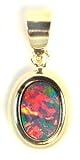 Black Opal Solid 14K Gold Pendant Birthstone
