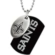 Stainless Steel New Orleans Saints Logo Double Dog Tag Necklace