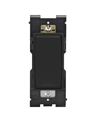 Leviton Renu Switch RE151-OB for Single Pole Applications, 15A-120/277VAC, in Onyx Black