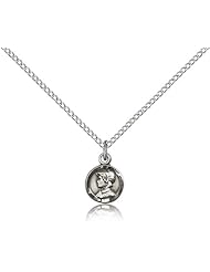Free Engraving Included Medal- Sterling Silver St. Saint Elizabeth Ann Seton Pendant 3/8 x 1/4" 2339SS--w/18" Chain & Box Patron Saint of Loss of Parent or Child