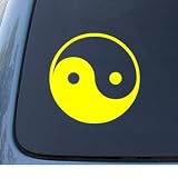 YIN & YANG - Asian - Car, Truck, Notebook, Vinyl Decal Sticker #1040 | Vinyl Color: Yellow