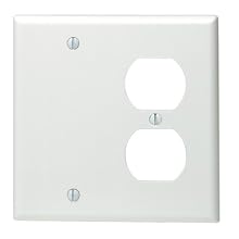 Leviton 88008 2-Gang 1-Duplex 1-Blank Device Combination Wallplate, Standard Size, Thermoset, Box Mount, White