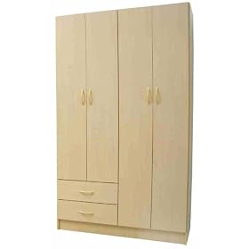 4 Door Wardrobe - Maple