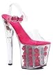 8 Inch Heel Sandal Women'S Size Shoe With Ankle Strap And Flowers In Platform