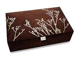 Image of Brown Suedette Silhouetted Branches Jewellery Case