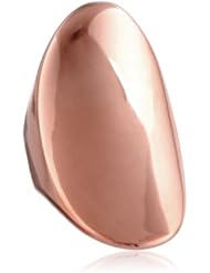 Ladys 18kt Rose Gold Plated Stainless Steel  Oval Shaped Fashion Ring, Size 6