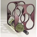 Wine Rack - Round Design (Espresso/Stainless Steel) (11H x 9.25L x 7H)