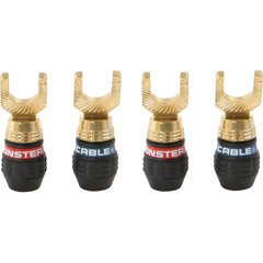 QuickLock MKII Gold Angled Spade Connectors For Easy Self Crimping Terminations - 2 pr. QuickLock Angled Spade