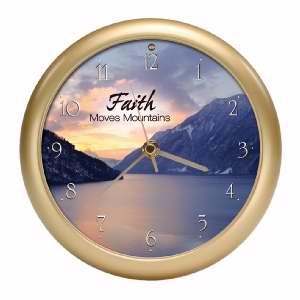 Faith Moves Mountains Musical Inspirational Clock