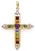 14k Gold, Diamond & Semi-Precious Stone Cross (2.03ctw)