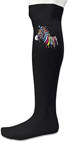 LZXJU Men's Horse Rainbow Football Sport Socks Black