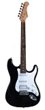 Glen Burton 39" Inch Black Ebony Full Size Electric Guitar with Double Humbucker Pick Up, Fat Style (Includes eBook, Free Mini Rubber Guitar & Pick)