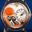 Whimsical Watches Women's Basketball Black Leather Watch #S0820005