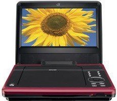 Gpx PD808R 8 Inch Portable DVD Player, Red.