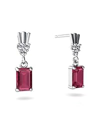 Genuine Pink Tourmaline 14kt White Gold Dangle Drop Earrings