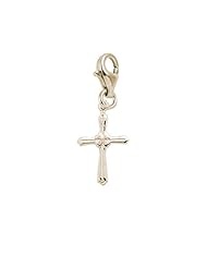 Rembrandt Charms Cross Charm with Lobster Clasp, 10K Yellow Gold