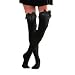 Garter Top W/Bow Black Thigh High Over The Knee Socks