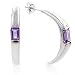 Sterling Silver Amethyst Half hoop Earrings