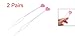 2 Pairs Pink Heart Decor Y Shape Hair Ponytail Styling Maker by Rosallini