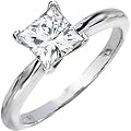 Gorgeous! Women's 14k White-gold Square Brilliant Princess-cut (11/2 CT) 06.50MM Moissanite Solitaire Engagement Ring
