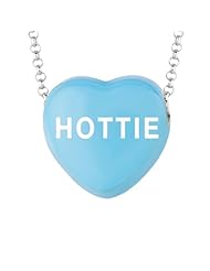 Sterling Silver 17mm Blue enamel Sweethearts HOTTIE Heart Pendant