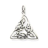 CP1130,18 Necklace - Sterling Silver Irish Celtic Knots and Trinity Triangle Pendant Charm