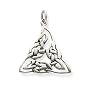 CP1130,18" Necklace - Sterling Silver Irish Celtic Knots and Trinity Triangle Pendant Charm