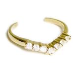 14k Chevron CZ Toe Ring