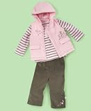 Pooh Baby Girl 3 Piece Vest Set