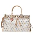 Dooney Bourke IT Tassel Heart Charm Bag Tote Purse White