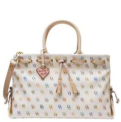 Dooney Bourke IT Tassel Heart Charm Bag Tote Purse White