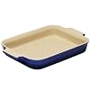 Le Creuset Stoneware 1-1/4-Quart Rectangular Baker with Bonus 16-Ounce Rectangular Baker, Cobalt Blue