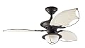 Hunter 25522 Sanibel One-Light  Three-Blade Ceiling Fan with Cloth Blades, New Bronze