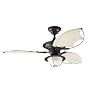 Hunter 25522 Sanibel One-Light  Three-Blade Ceiling Fan with Cloth Blades, New Bronze