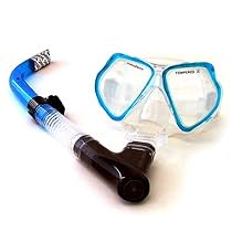 Aqua Stingray Mask and Aqua Drain Snorkel Set -Translucent Yellow
