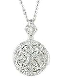 Intricate Round CZ Locket Necklace
