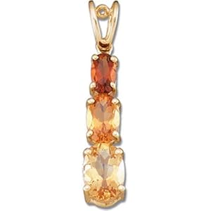 14K Yellow Gold Citrine and Madeira Citrine Gemstone Pendant