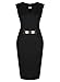 Miusol Womens Peplum Sleeveless Gold Belt Business Party Evening Bodycon Midi Dress