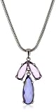 Anne Klein Helen Silver-Tone Multi Purple Stone Pendant Necklace