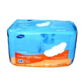 CareOne Overnight Maxi Pad with Wings Sanitary Napkins - 1 pack of 28 Unscented Maxi Pads