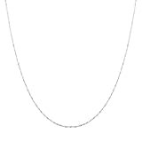 Duragold 14k White Gold Solid Singapore Chain Necklace (1.15mm), 18