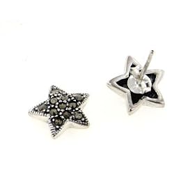 Sterling Silver Marcasite Star Post Stud Earrings by Silver Insanity