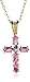18k Gold Overlay Sterling Silver Ruby and Diamond-Accent Cross Pendant, 18