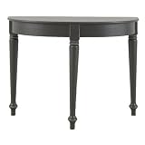 Carolina Cottage Georgia Half-Round Table, Antique Black