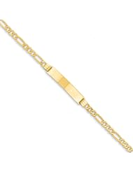 8 Inch 14k Gold Figaro ID Bracelet