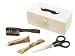The complete moustache set from Stern includes a tube of their illustrious German made moustache wax, comfort trimming scissors, a moustache comb, and a moustache brush, all contained in a delightful wooden holding box. This set is comprehensive, and makes for a charming gift.